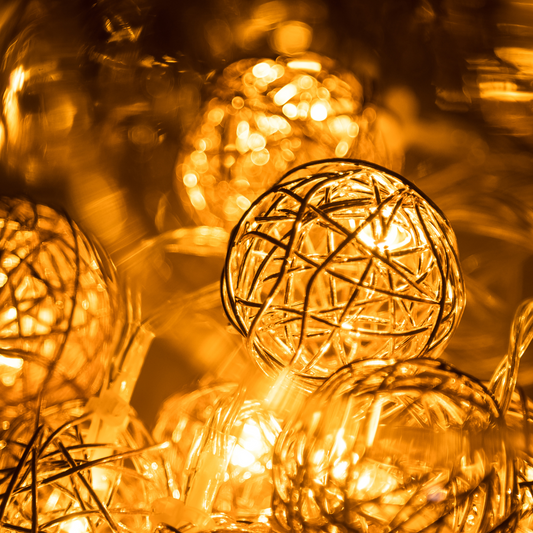 Gold Woven Orbs Fairy Lights