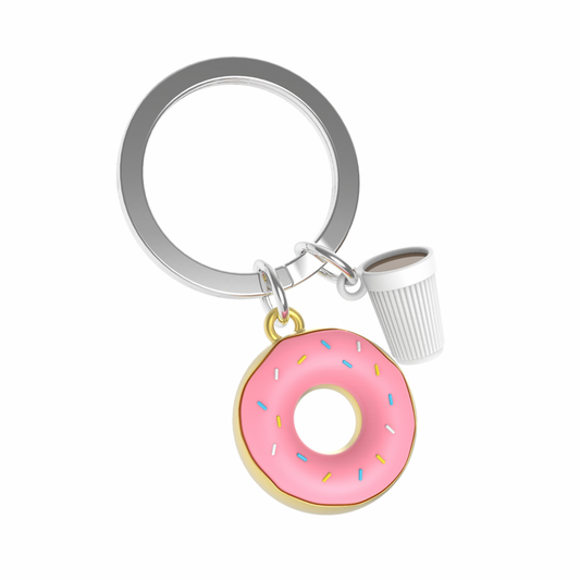 Donut & Coffee Keychain
