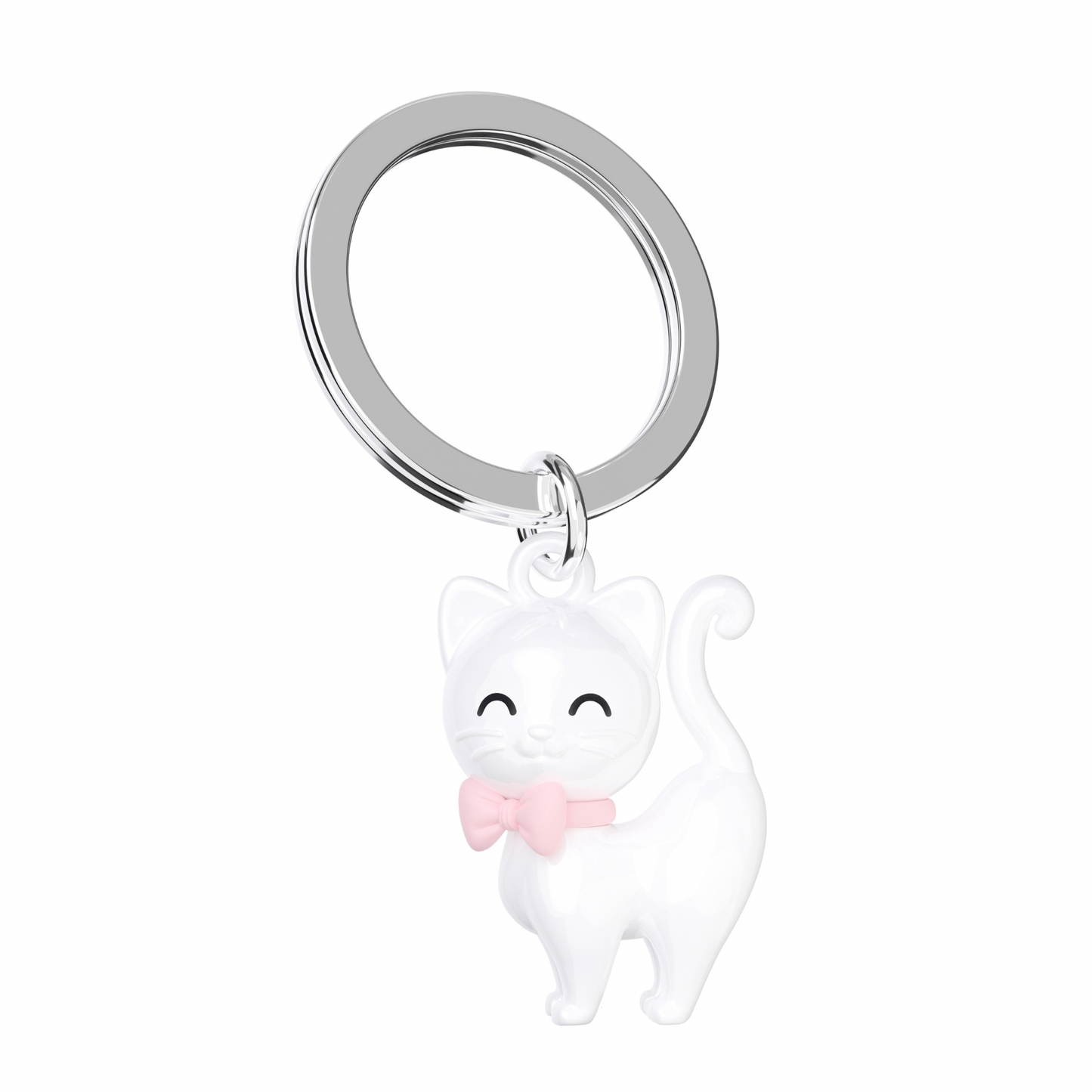 White Cat Keychain