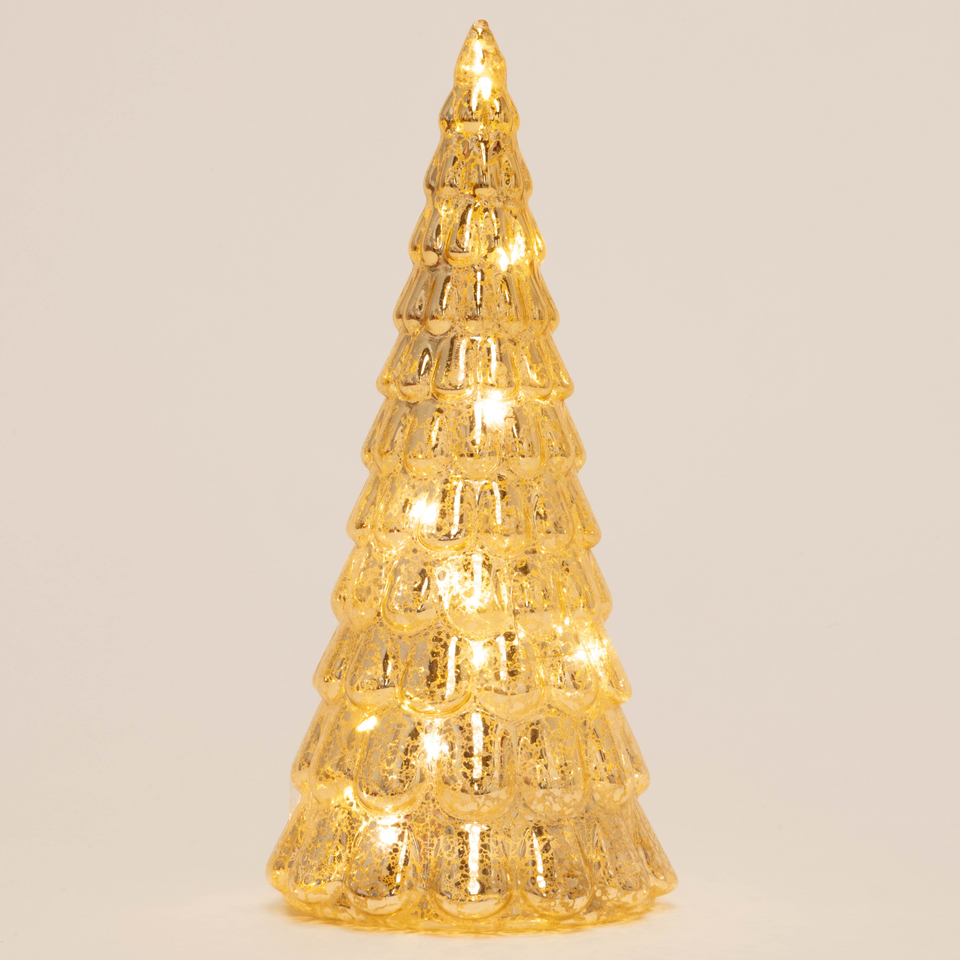 Frost Drop Glass Trees in Gold