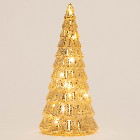 Frost Drop Glass Trees in Gold