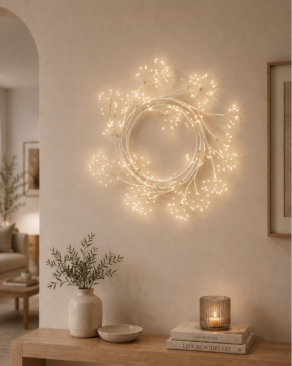 Spiral Wreath in White