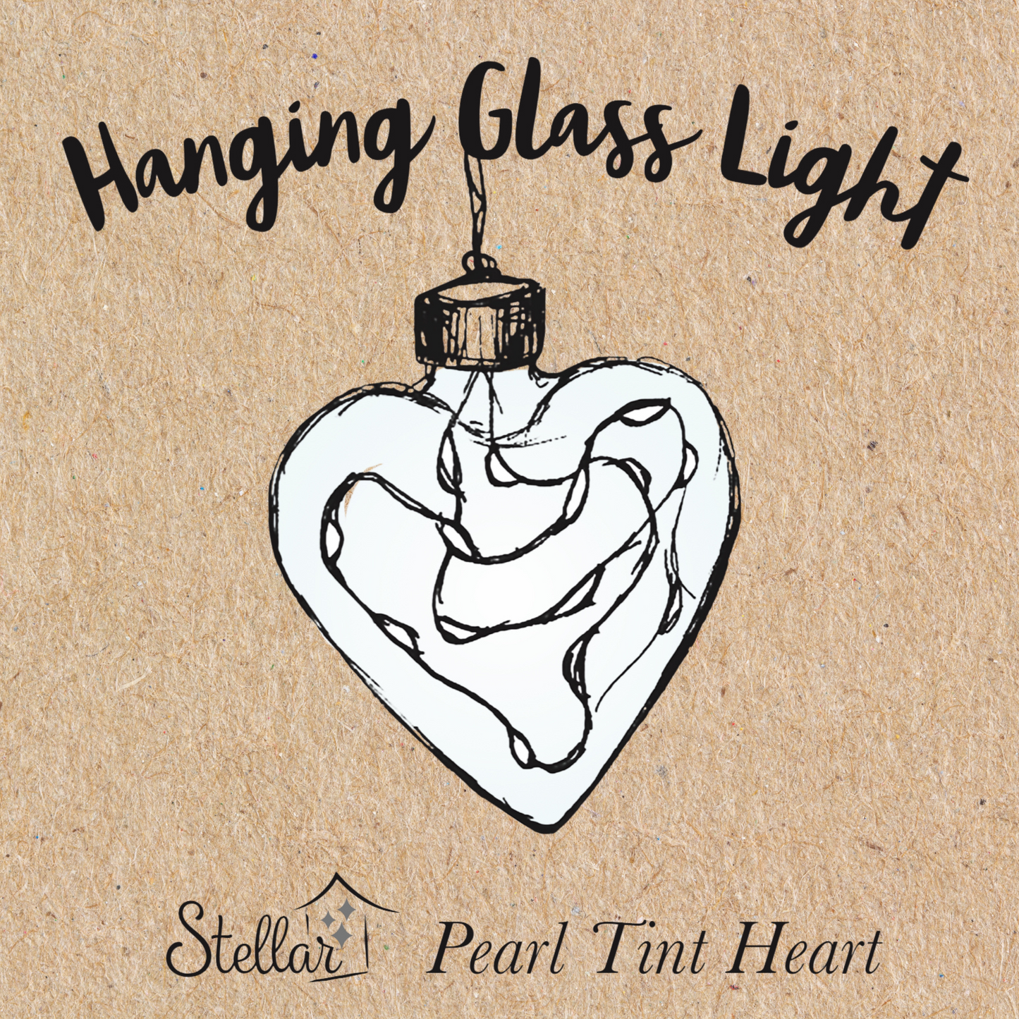 Pearl Tint Heart Hanging Glass Light