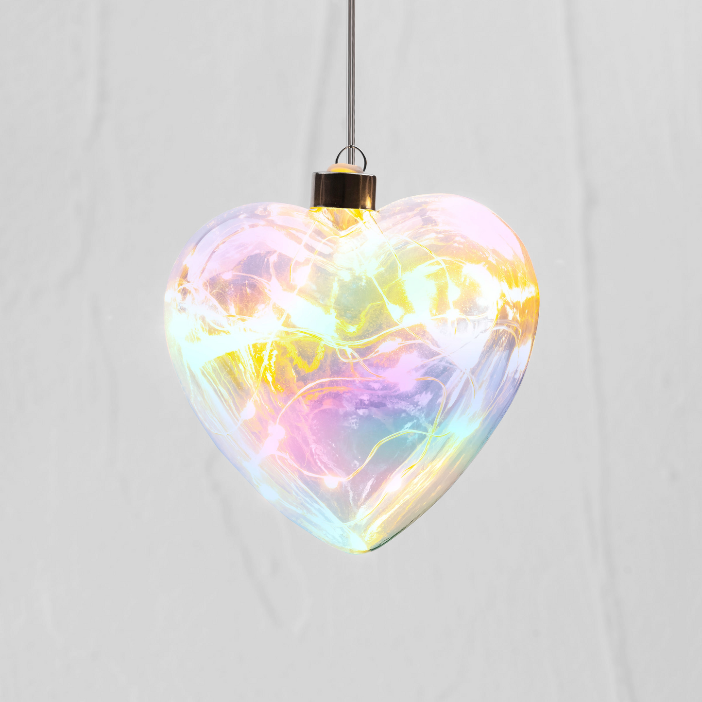 Pearl Tint Heart Hanging Glass Light
