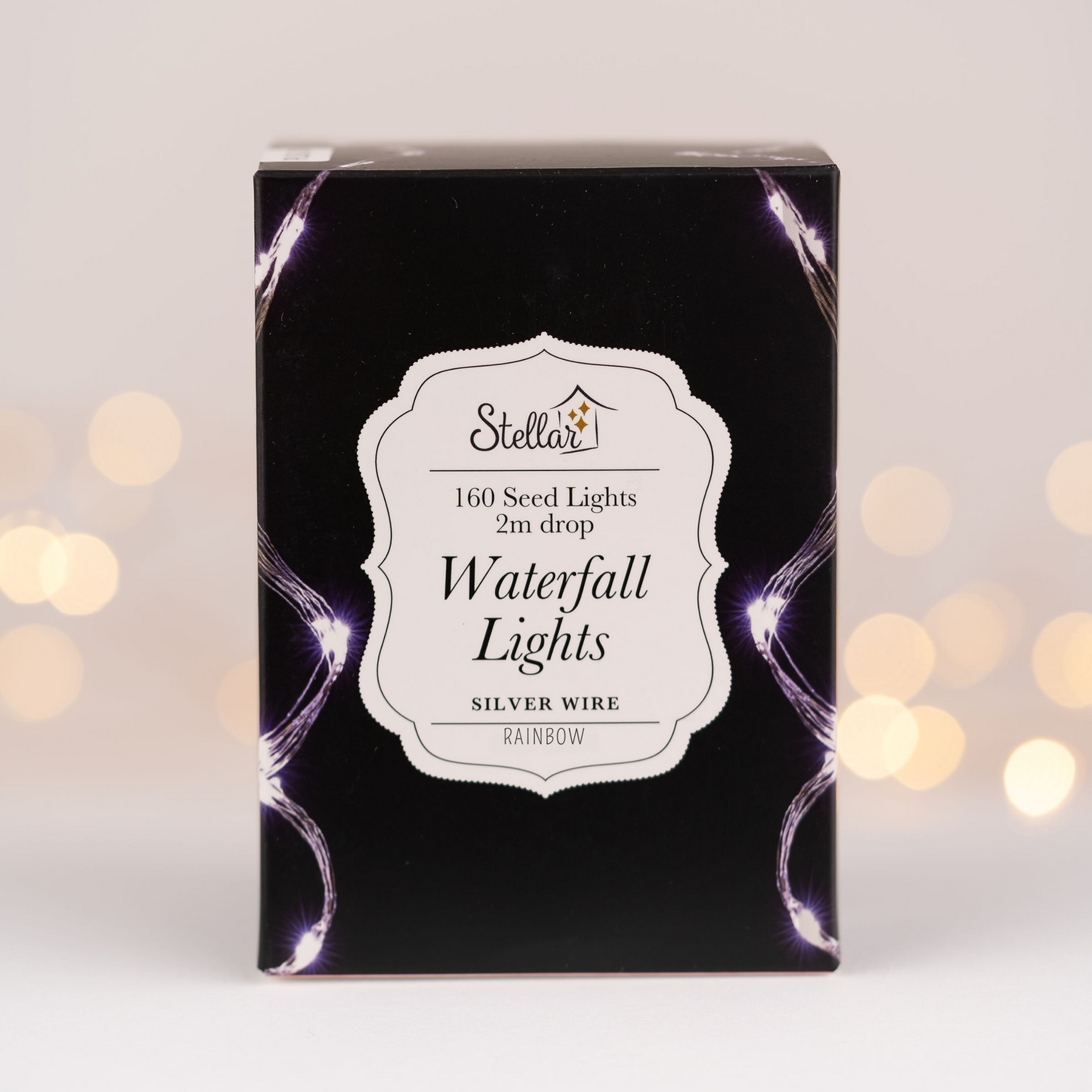 Silver RNB 8 Strand Waterfall Seed Lights