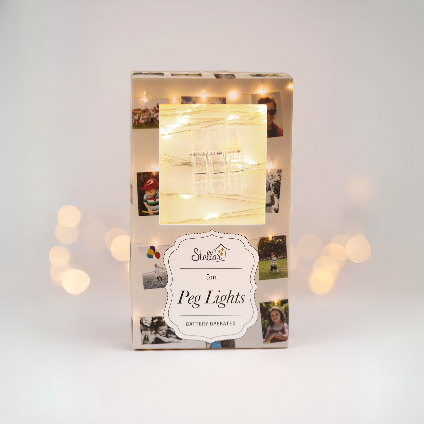 5m Peg Seed Light String Silver Wire