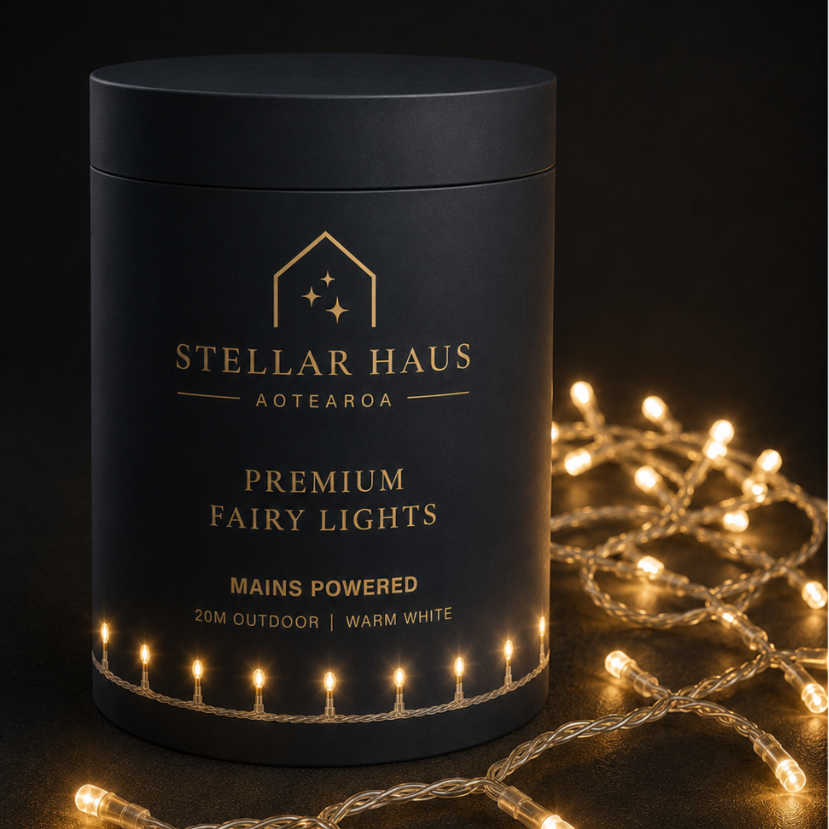 Fairy Lights Mains Powered 20m, Clear Cable, Warm White