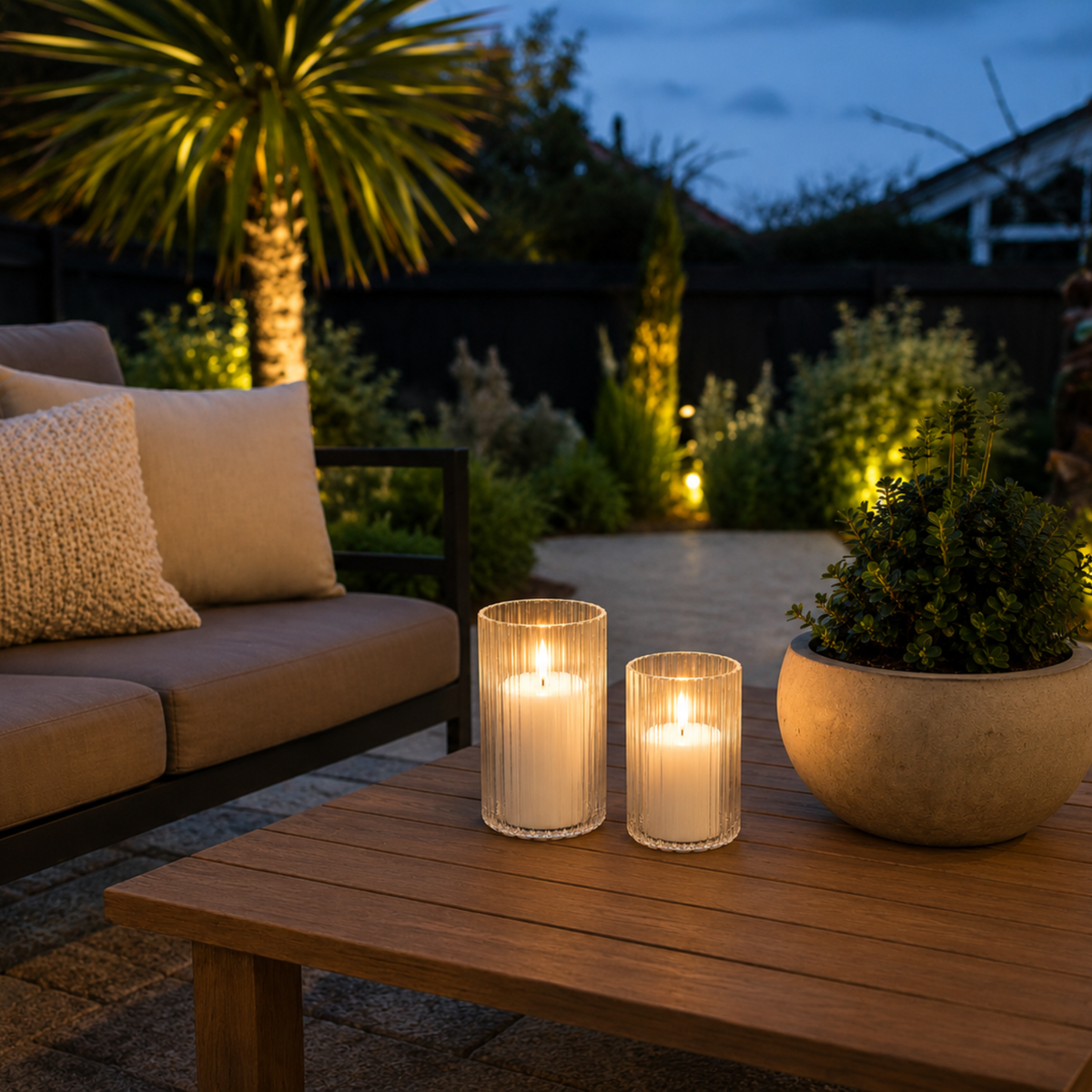 Clear Fluted Glass Vases