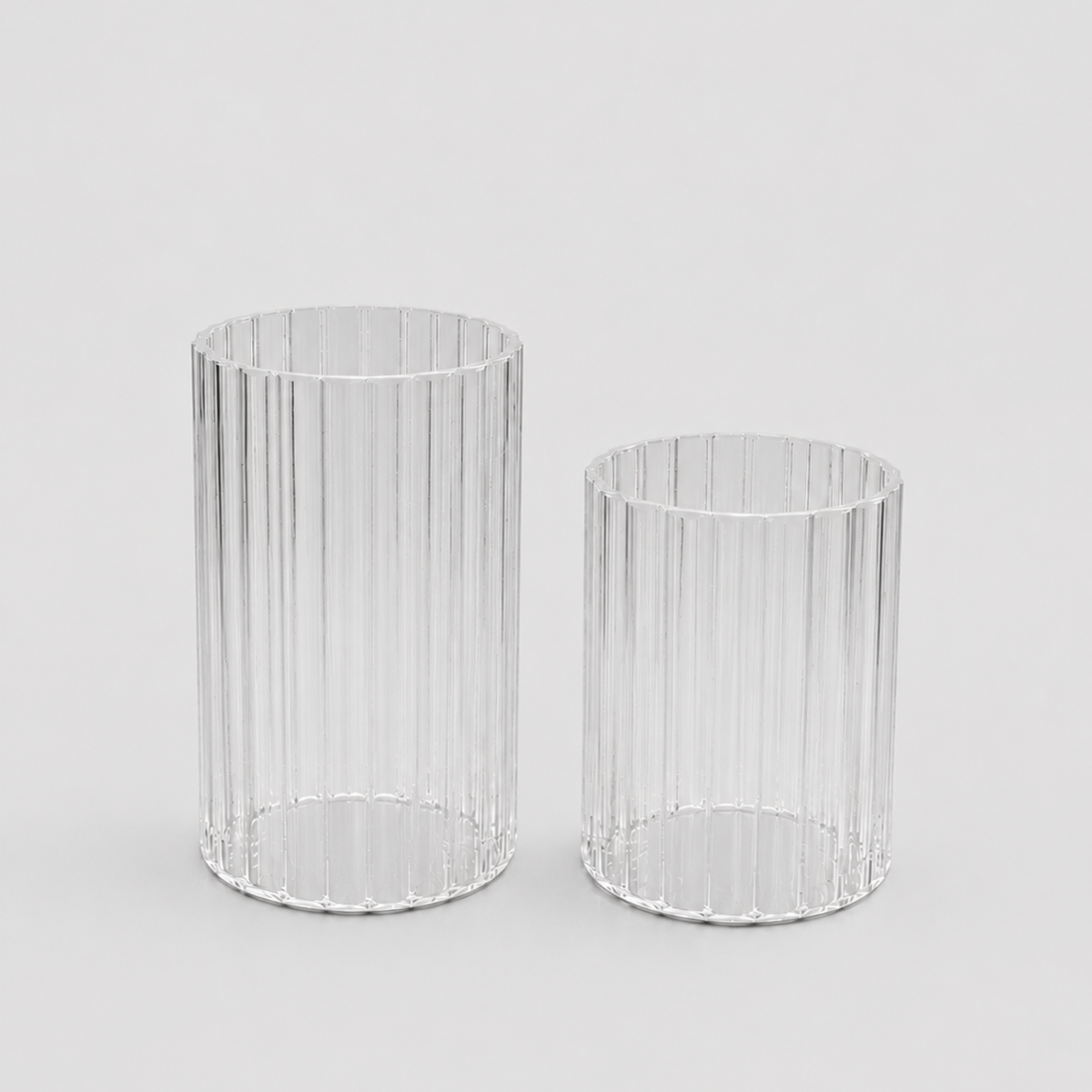 Clear Fluted Glass Vases
