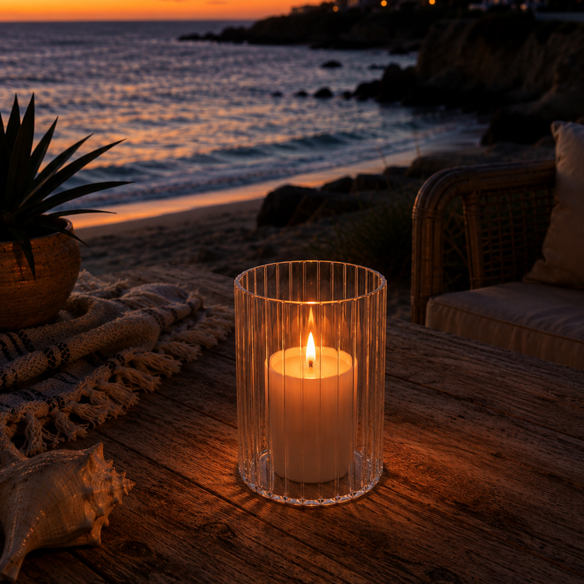 Clear Fluted Glass Vases