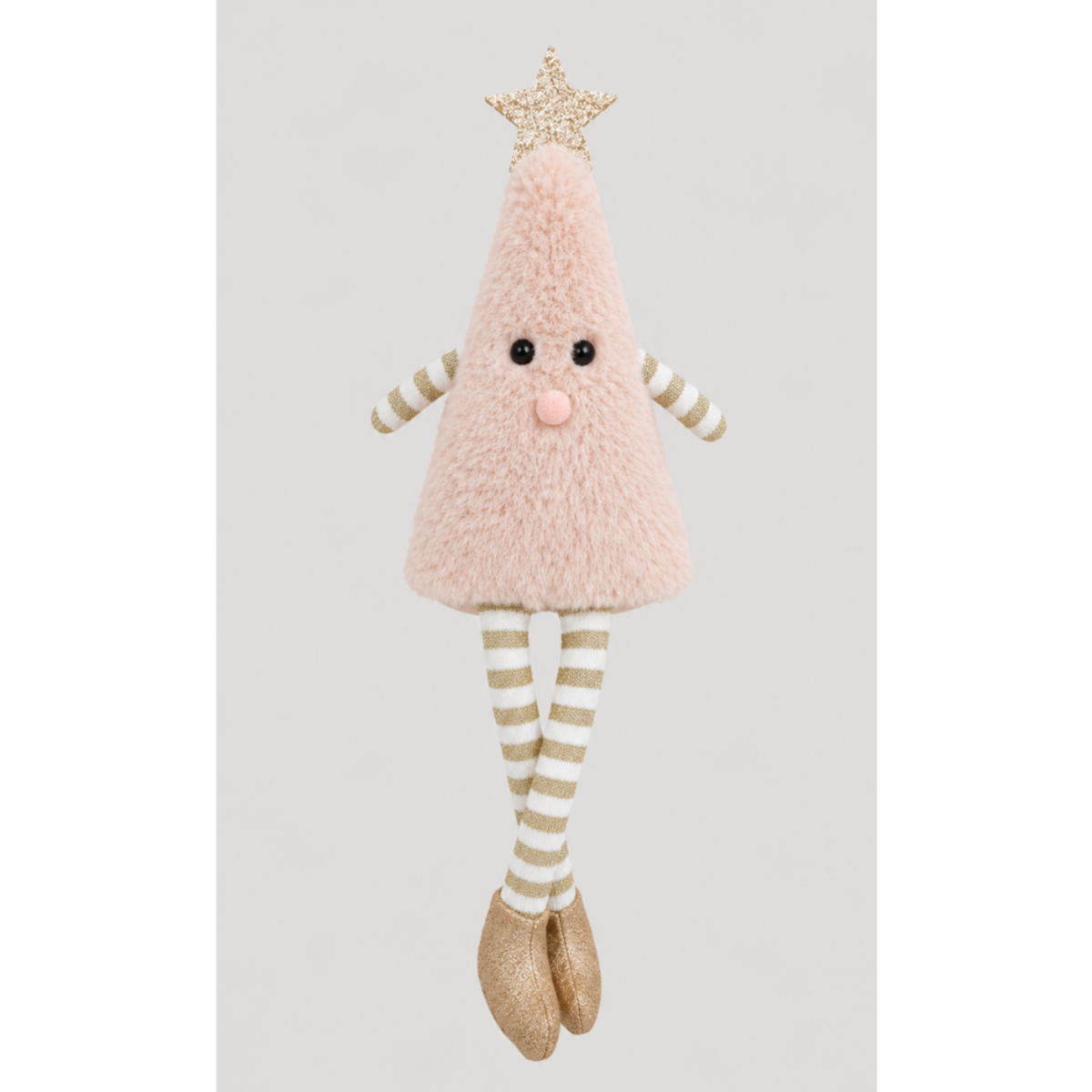 Sitting Pink Christmas Tree with Candy Cane Legs