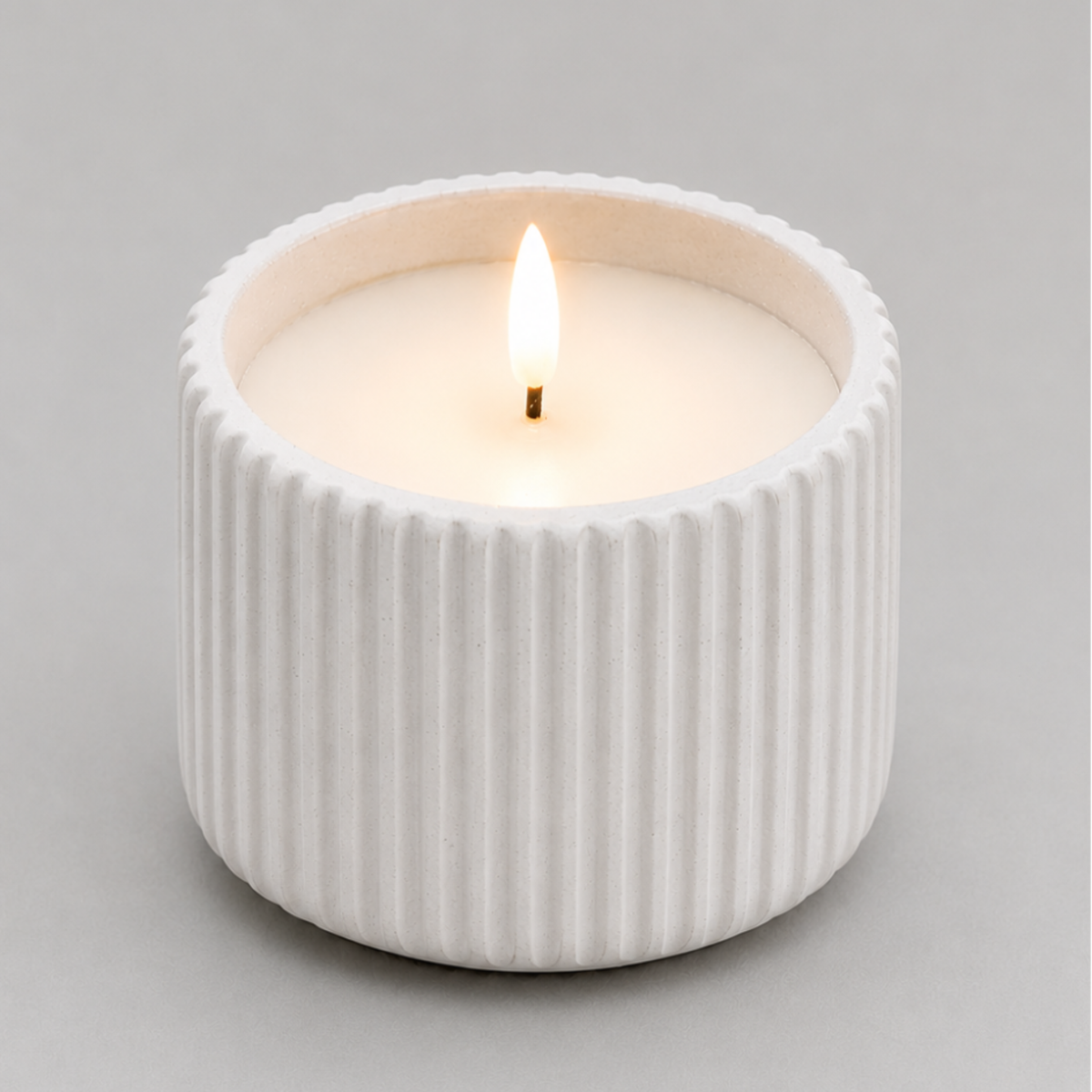White Cement Blend 9cm LED Candle