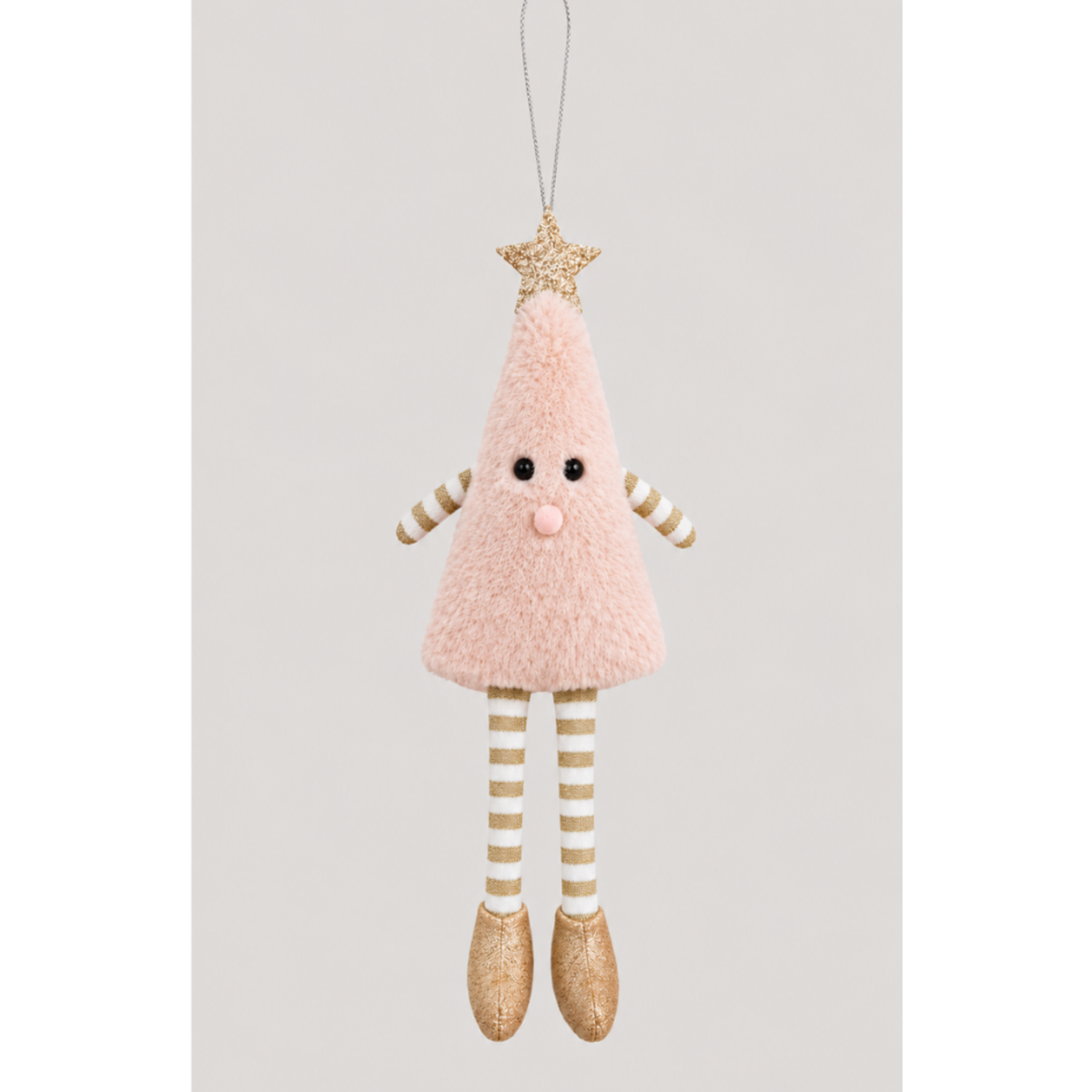 Hanging Pink Christmas Tree with Candy Cane Legs