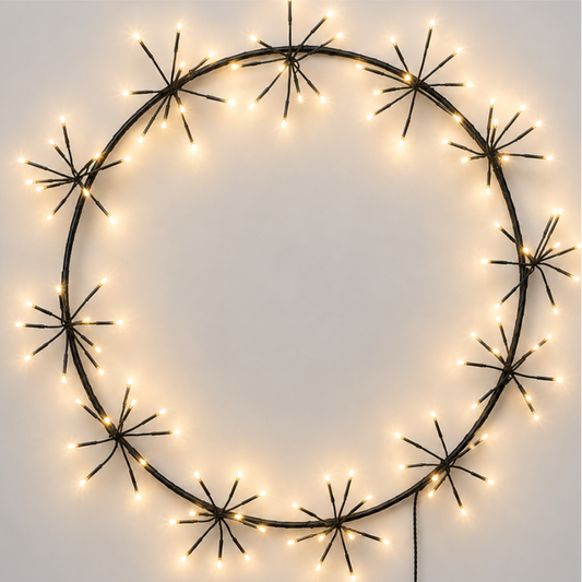 Large Light up Black Wreath