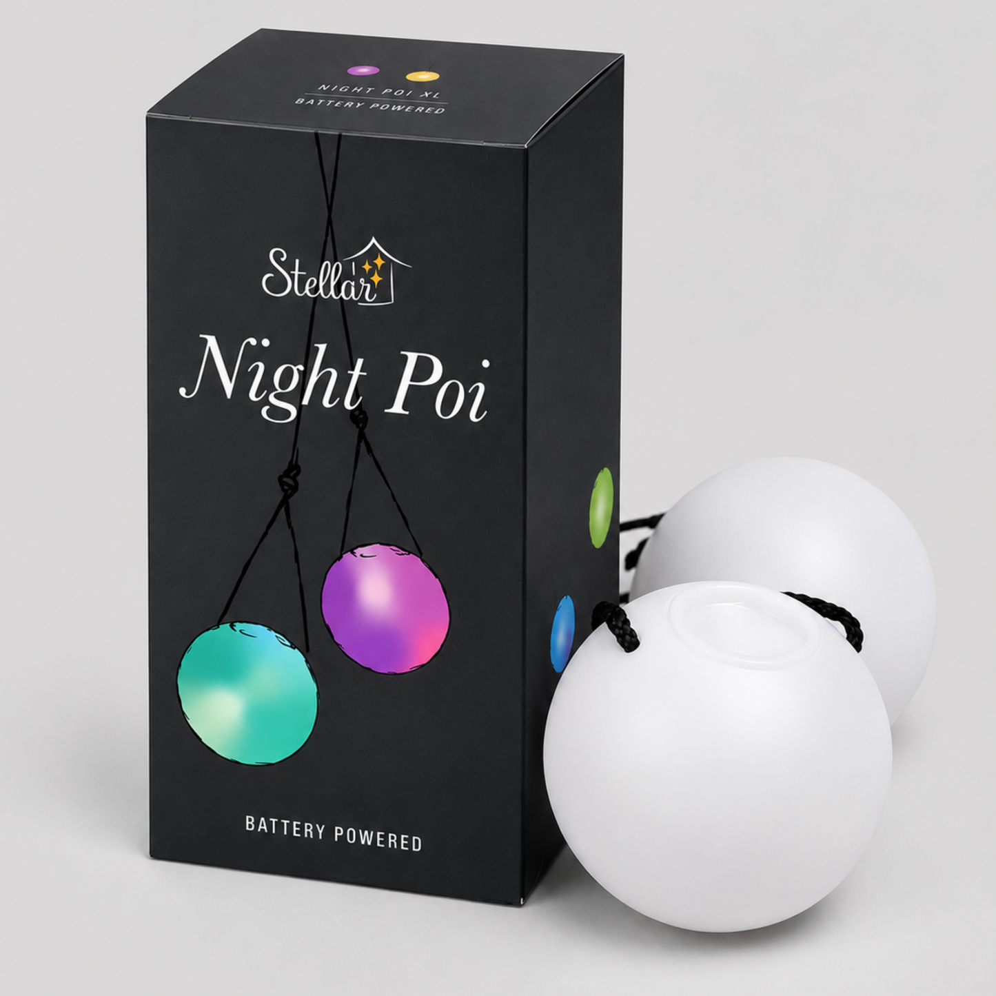 Battery LED Night Poi Pair