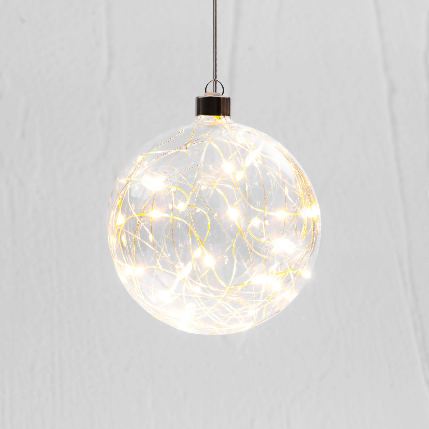 Silver Thread Clear Sphere Hanging Glass Light