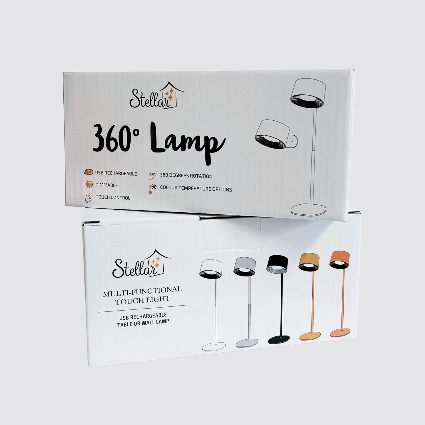 360° Black LED USB Table Lamp