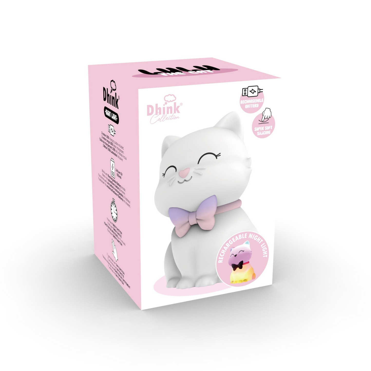 Squishy Lulu the Cat USB Rechargeable Night Light