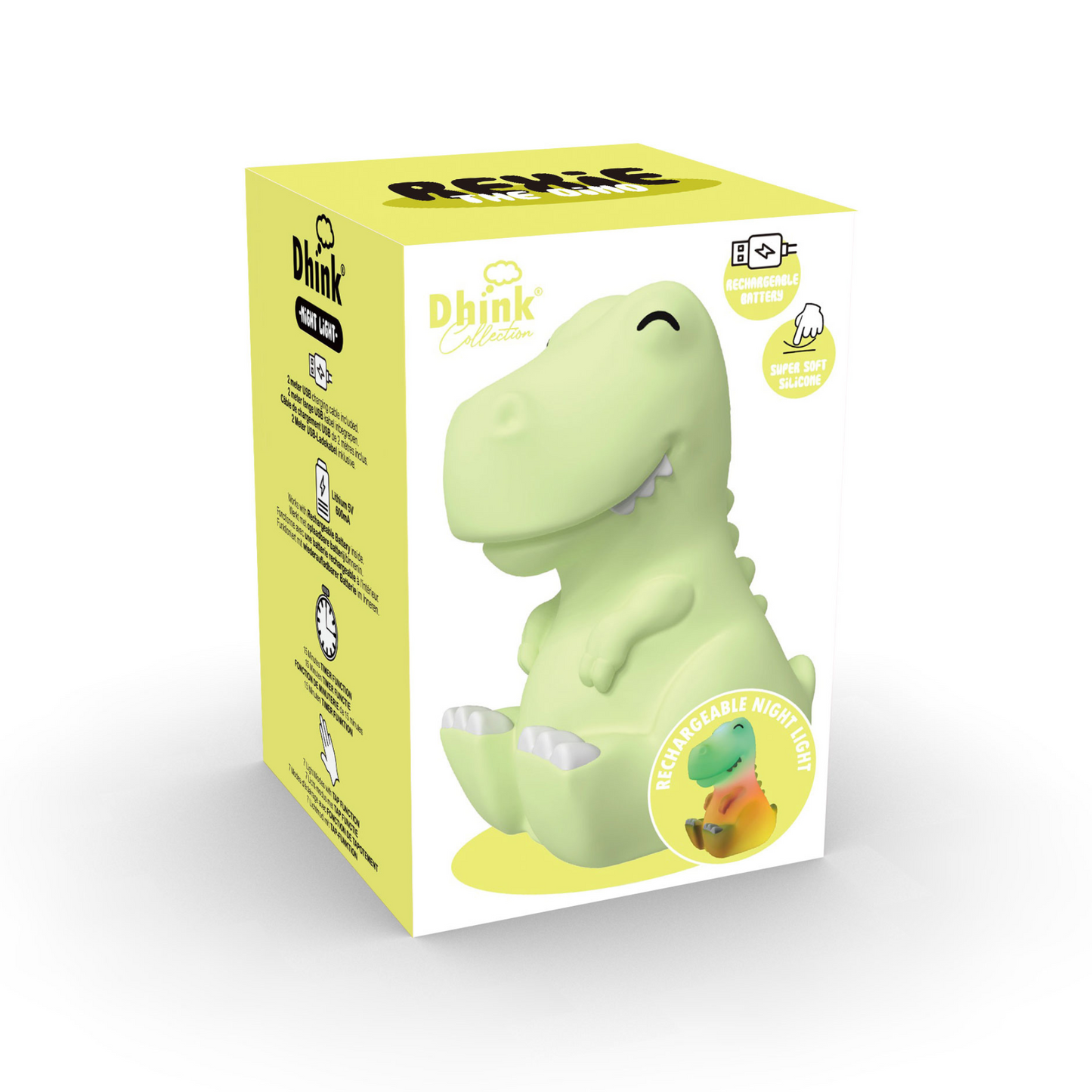 Squishy Rex the Dinosaur USB Rechargeable Night Light