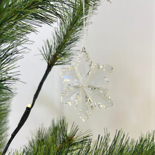Crystal Snowflake 8cm Ornament Clear