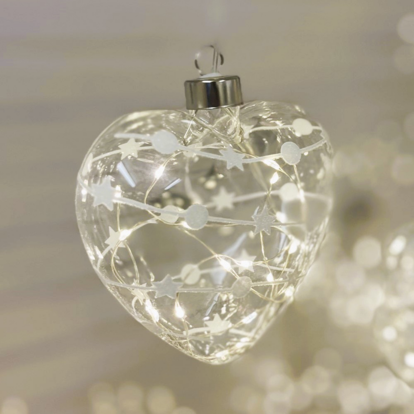 Sparkly Hanging Glass Heart