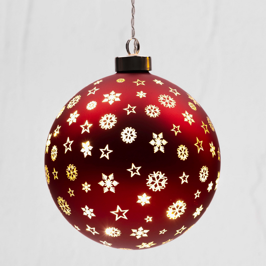 15cm Red Festive Twinkle Sphere