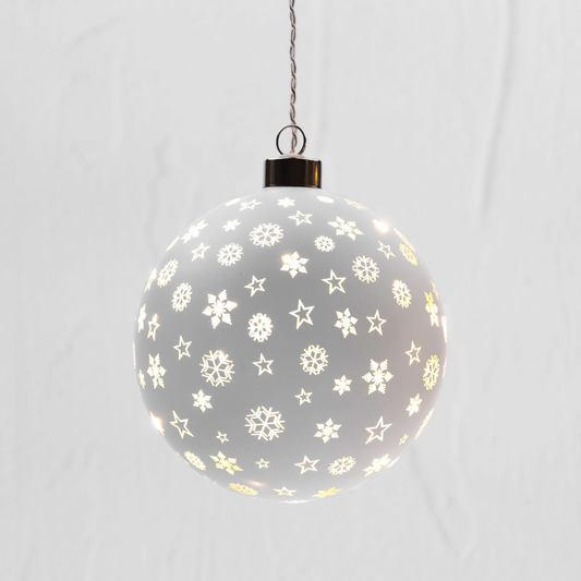 White Festive 12cm Twinkle Sphere