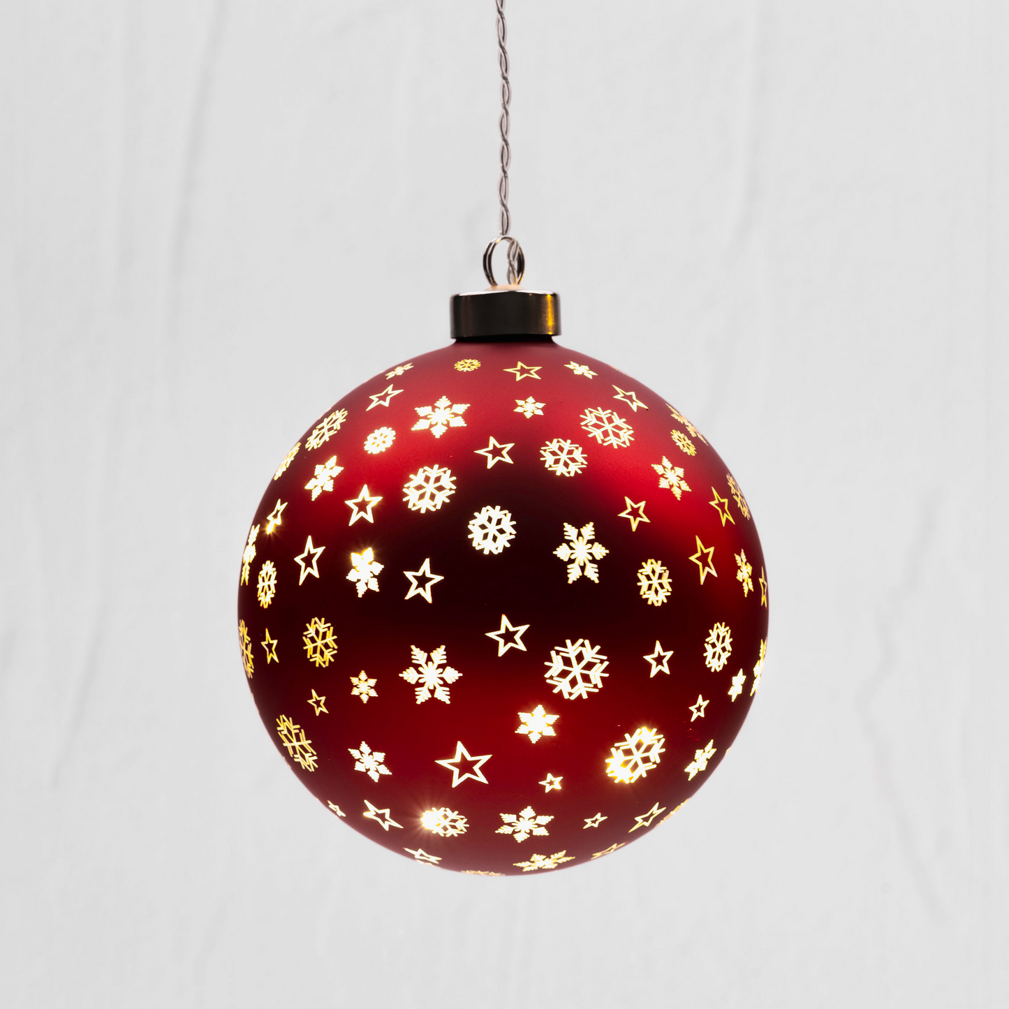 12cm Red Festive Twinkle Sphere