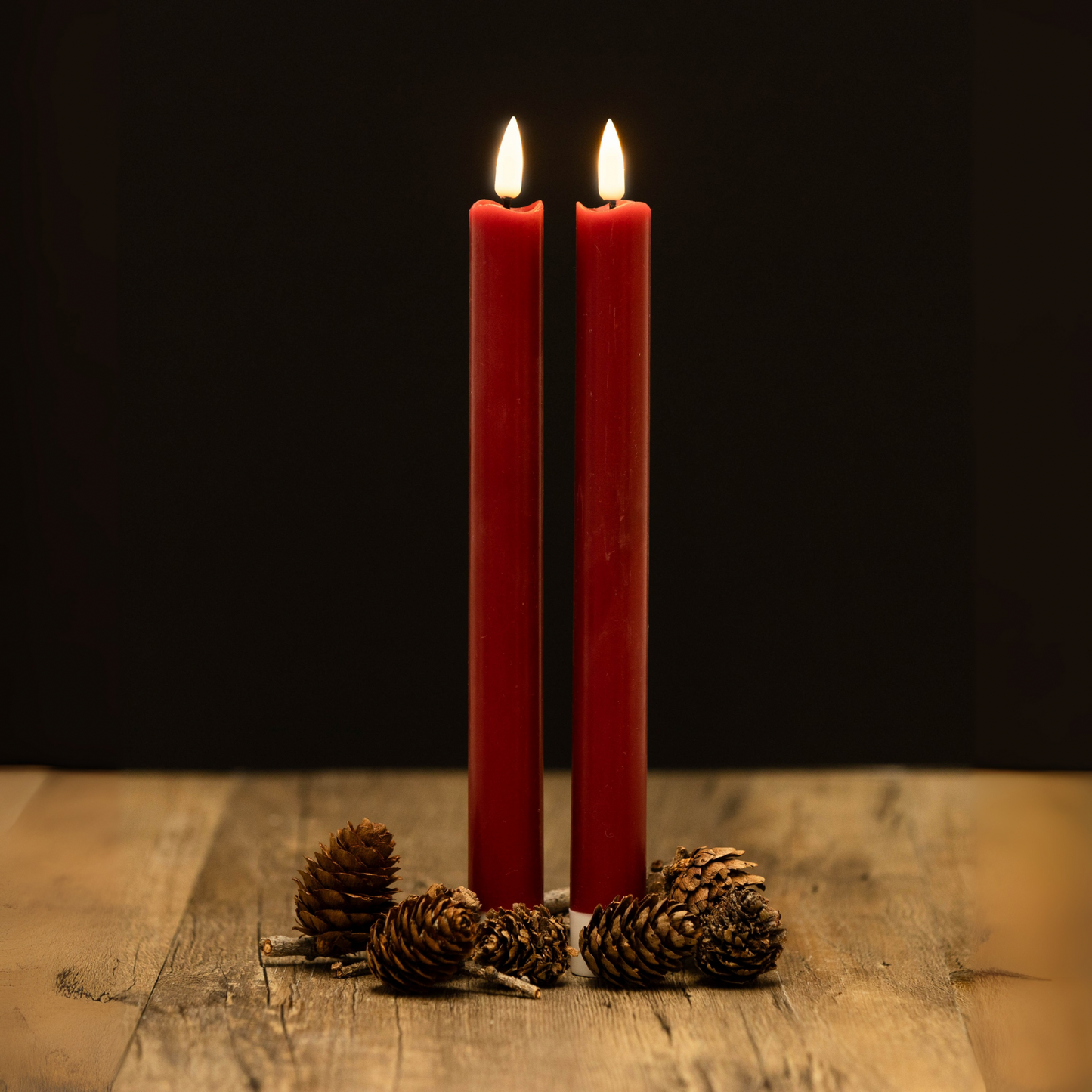 Red LED Table Candle Two Pack