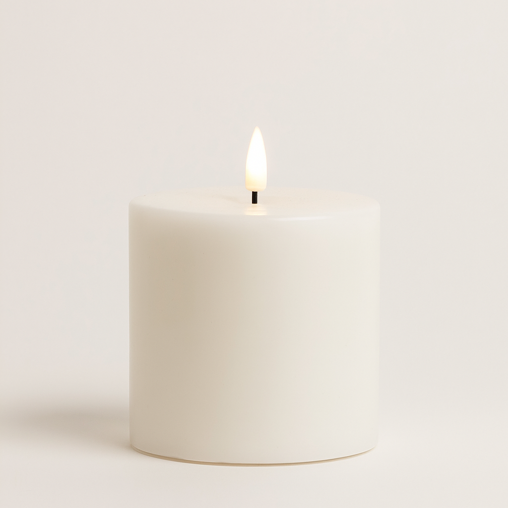 10cm x 10cm White LED Candle