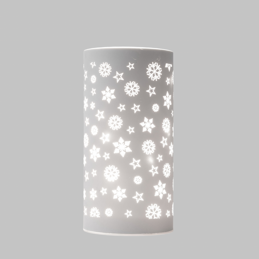 20cm White Cylinder Lantern