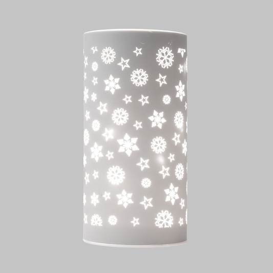 25cm White Cylinder Lantern