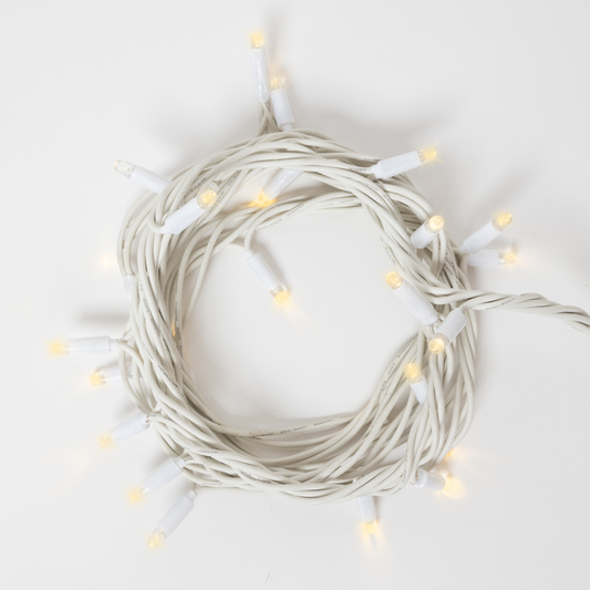 10m Outdoor Connectable Fairy Light String - White cable