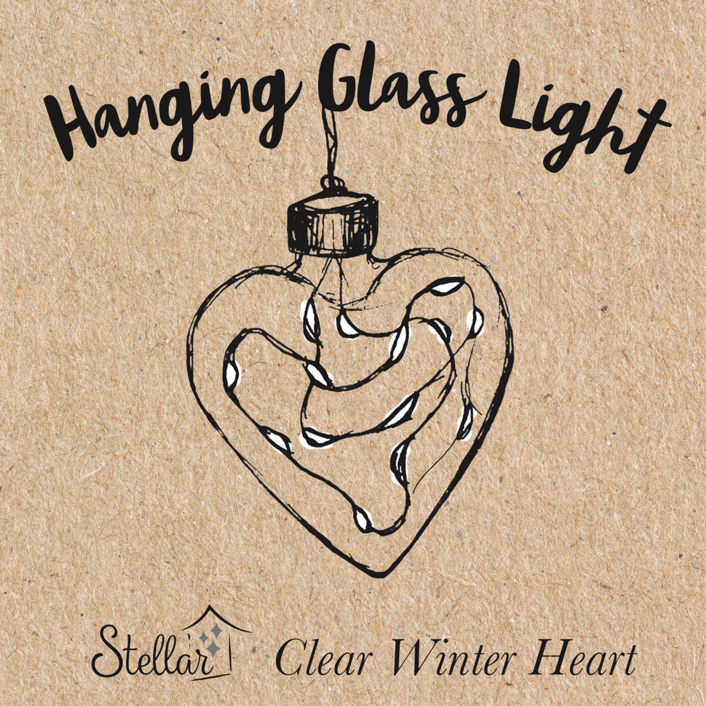 Clear Winter Heart Hanging Glass Light